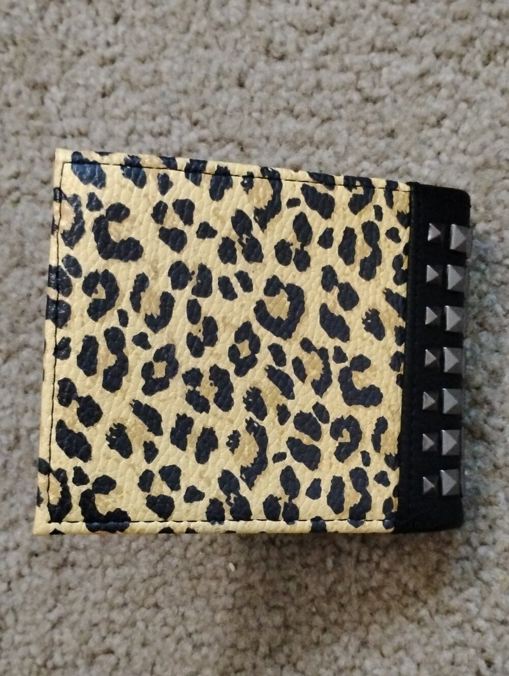 Ed Hardy Studded Cheetah Print Skull & Eagle Bifold Wallet - Picture 5 of 5